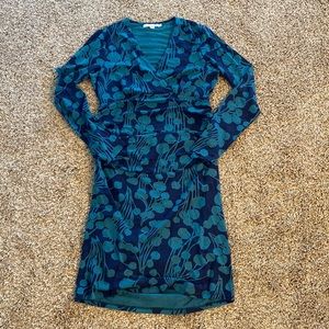 RARE Boden Abstract Floral Long Sleeve Maternity Midi Dress